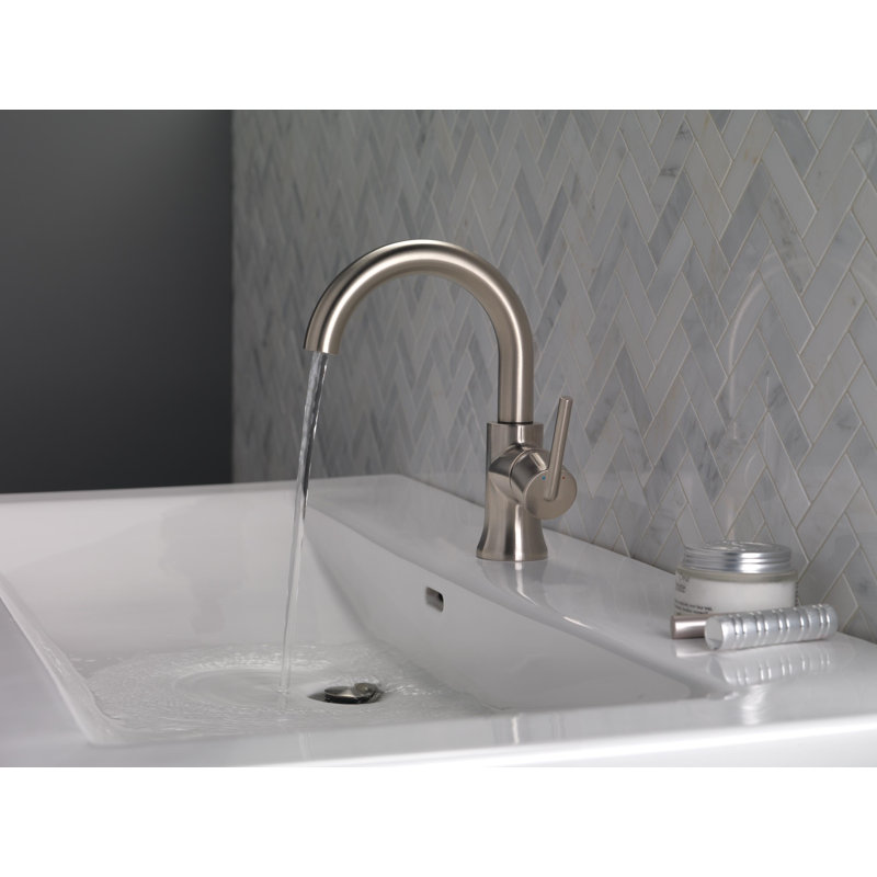Trinsic Single Hole Faucet Bathroom Faucet with Drain Assembly, Stainless