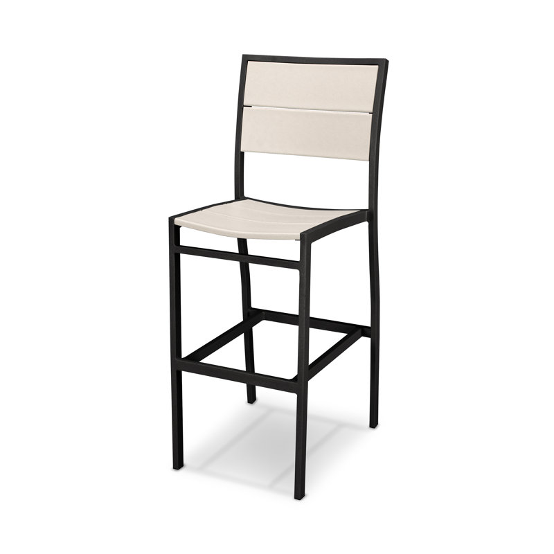 Chaise d'appoint de bar POLYWOOD Surf City, Noir texturé / Château de sable