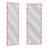Hollywood Full Length Mirror With Lights Full Body Vanity Mirror With 3 Color Modes Wall Lighted  Standing Floor Mirror For Dressing Room Bedroom Hotel Touch Control Pink 62.6"X23.3"
