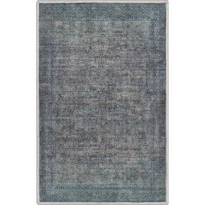 Asha Juliette Vintage Persian Oriental Blue Flat-Weave Rug