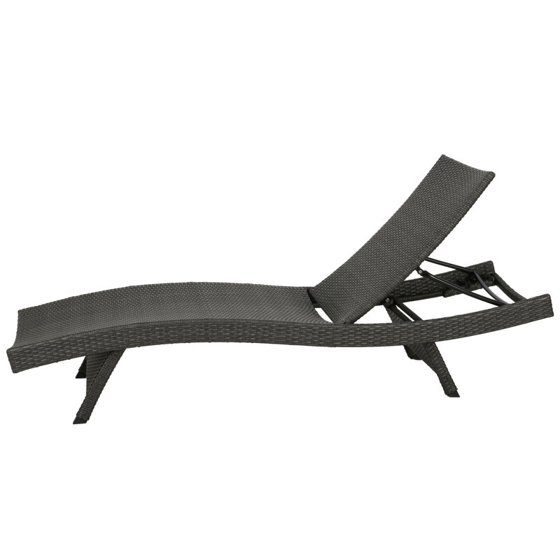 Chaise longue en osier Salem, Gris