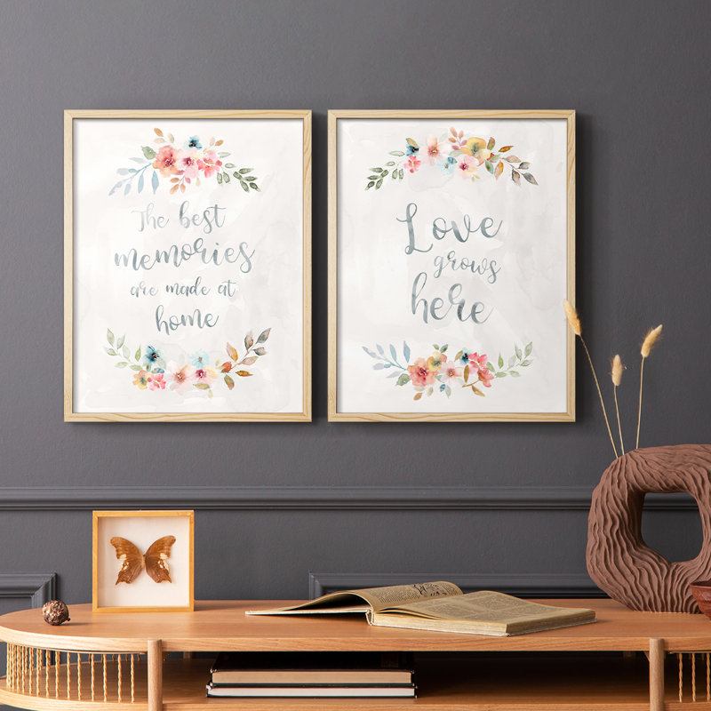 Souvenirs floraux - reproduction encadrée de qualité supérieure - prêt à être accroché - aucun clou requis - aucun clou requis