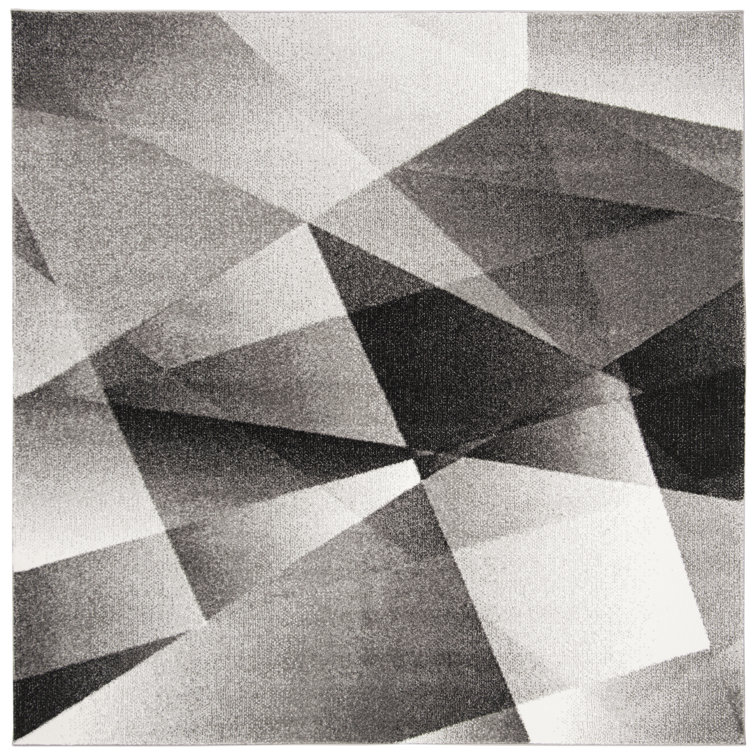 Asumi Wimbled Gray/Black Area Area Rug