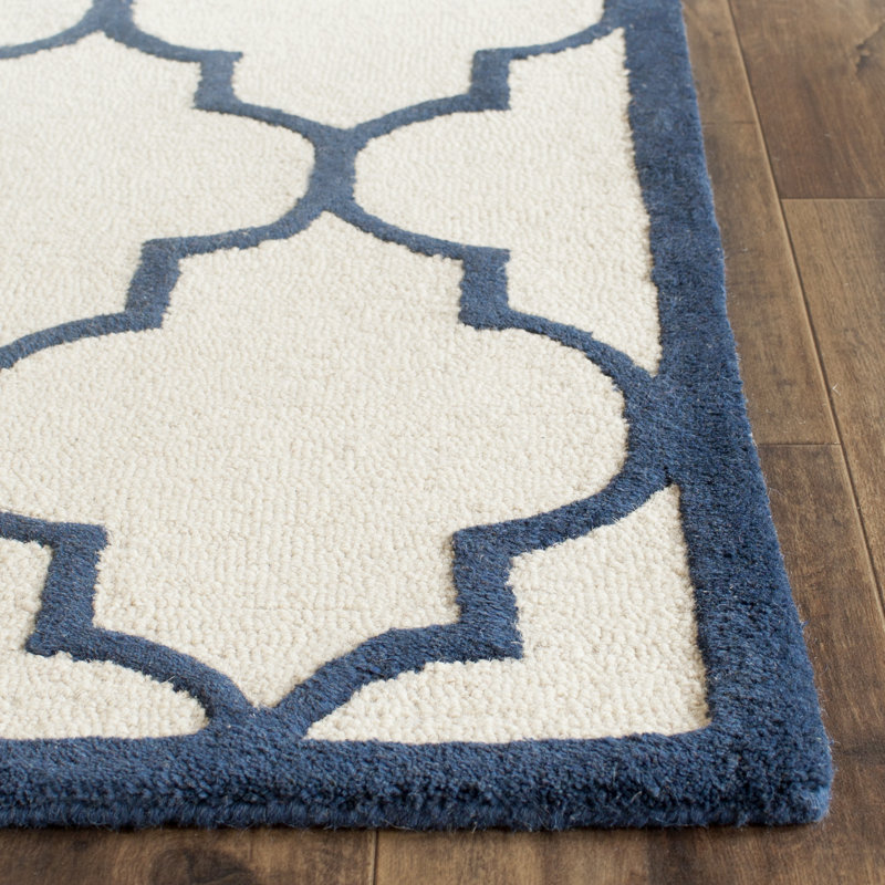 Rotteck Geometric Wool Hand Woven 122cm X 183cm Area Rug