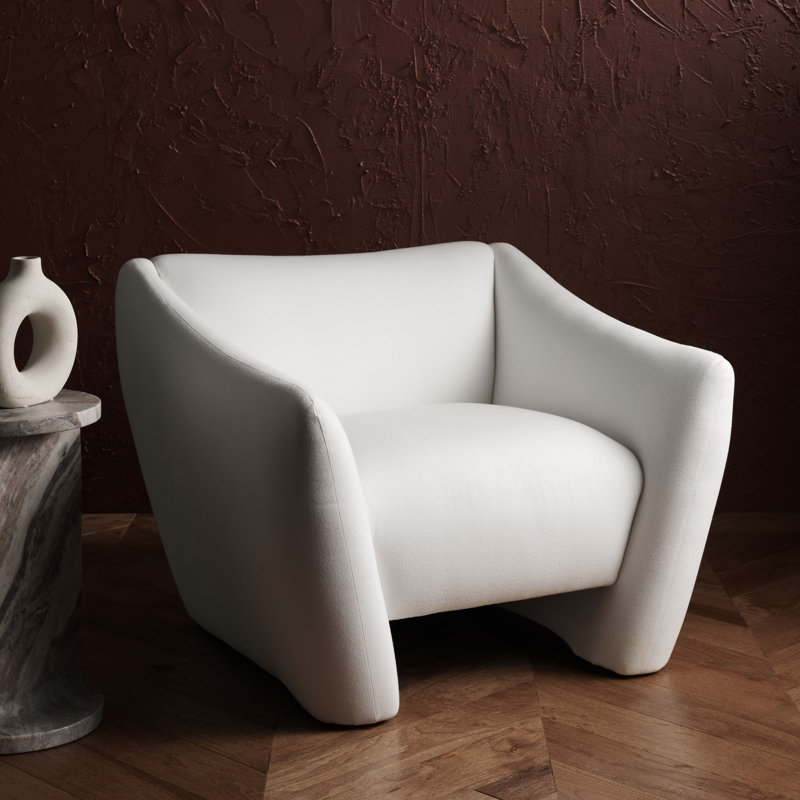 Fauteuil Vedra, 100% lin blanc