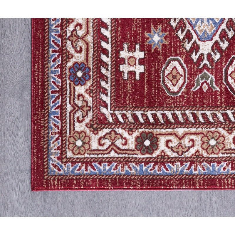 Tapis rouge à motif oriental Wisconsin, Rectangle 6 pi 6 po x 9 pi 5 po