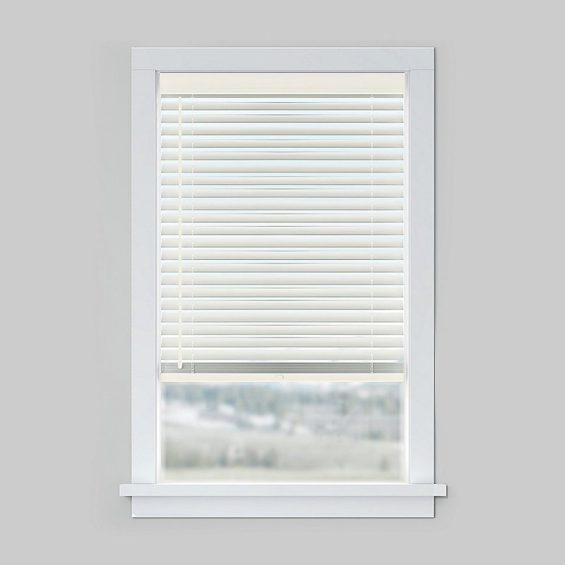 Store horizontal en faux bois LEVOLOR Custom, collection Traditions, Blanc froid, L 60 po x L 72 po