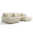 3 - Piece Upholstered White Faux Rabbit Fur Flannel Modular Sectional Sofa with Armrests & Throw Pillows-2142440344