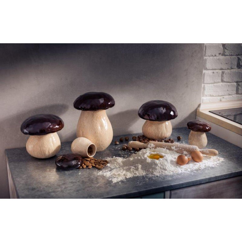 Mushroom Handmade Earthenware Decorative Box, 12.5" H x 11.5" W x 11.5" D