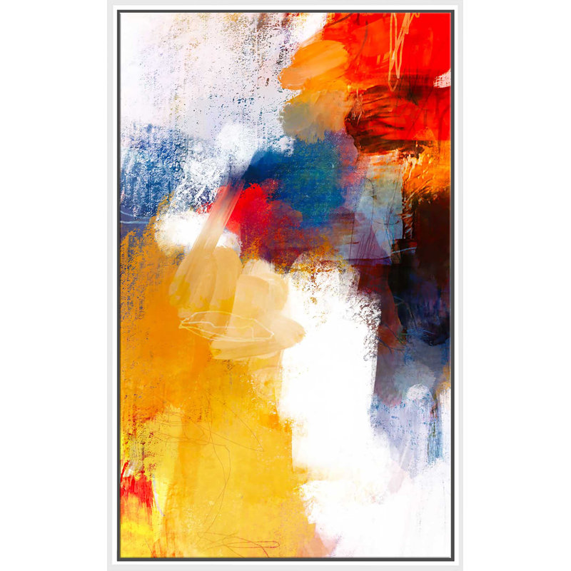 C'est une fête I - Peinture, Cadre flottant blanc, H 51,5 po x l 31,5 po x P 2 po