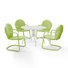 Burley Round 4 - Person 39" Long Powder Coated Steel Dining Set
