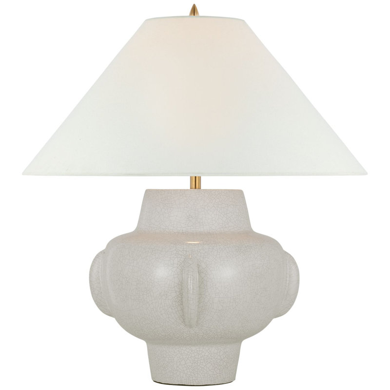 Cap-Ferrat Table Lamp, White Crackle, White