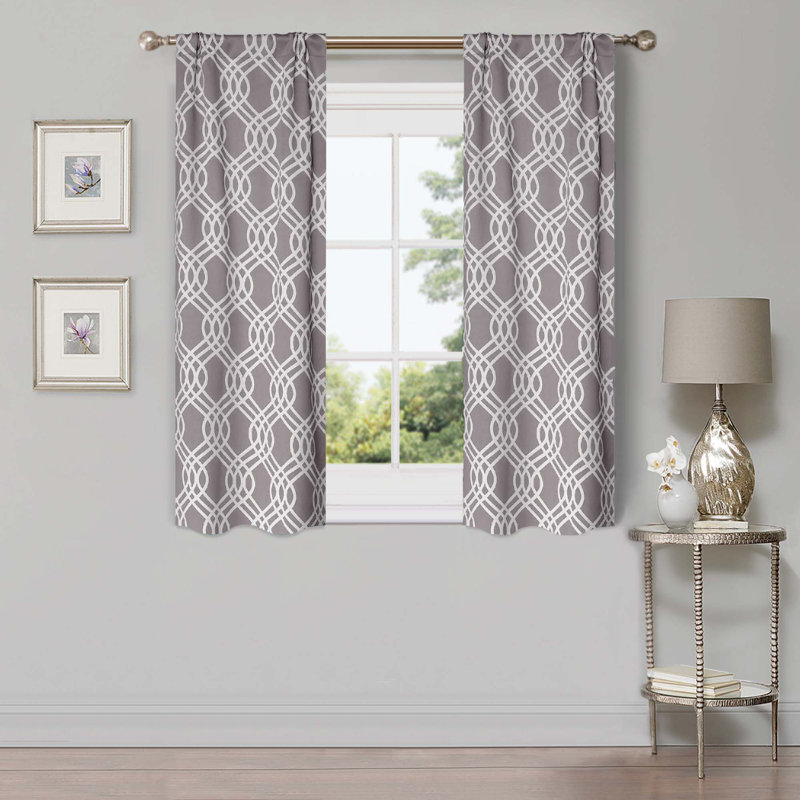 Paire de rideaux obscurcissant 100% polyester Écosse, Argent, L 42 po x L 63 po