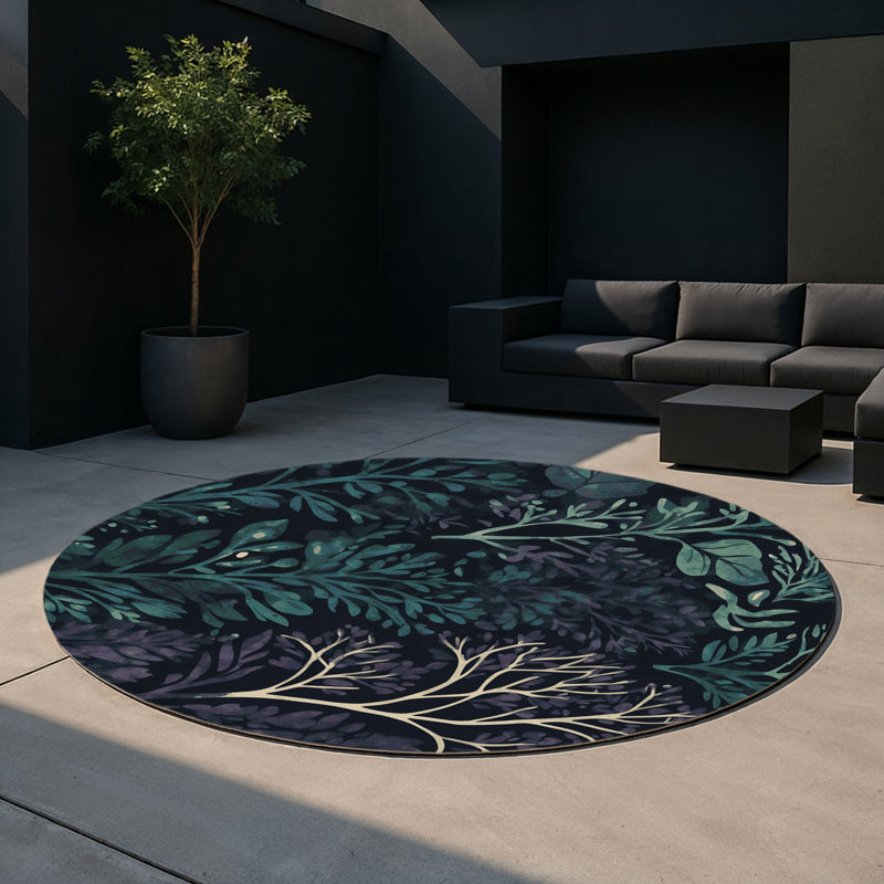 Tapis intérieur et extérieur Lunar Grove, Rond 5 pi
