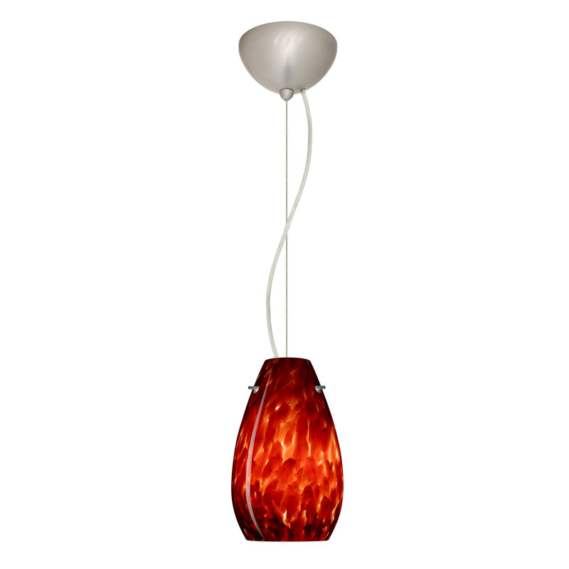 Drasner 1 - Light Single Pendant, LED, Satin Nickel, Blue Cloud