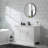 Single Handle Single Hole Waterfall Bathroom Sink Faucet with Deck Plate and Pop-Up Drain Assembly-113300465