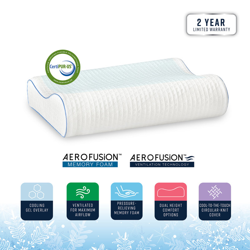 Ultra Firm White Memory Foam Cooling Gel Neck Pillow