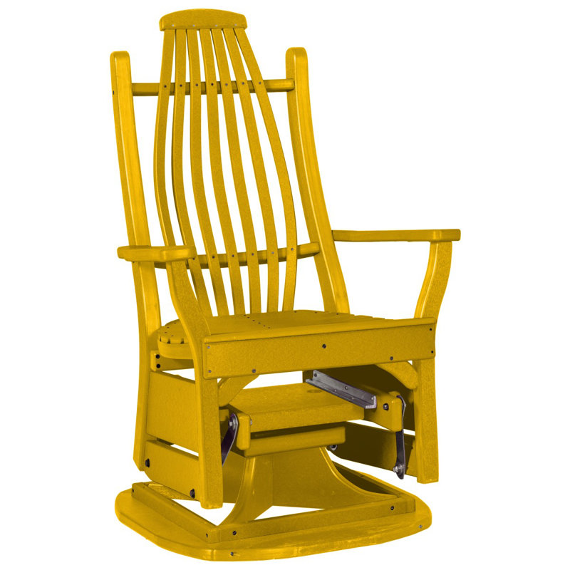 Fauteuil coulissant en bois cintré, Jaune citron