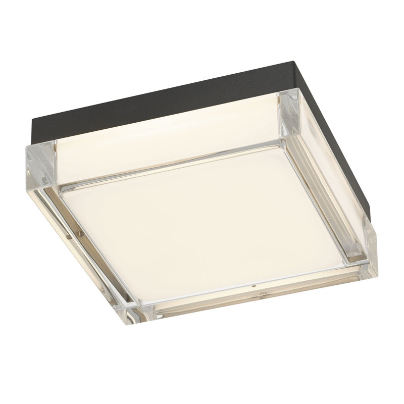 8-inch Black Integrated LED Flush Mount