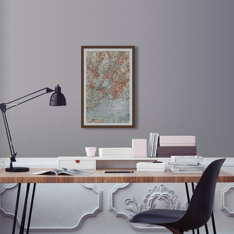 New York Outline - Cadre photo, impression sur papier, H 18 po x l 12 po x P 1,5 po