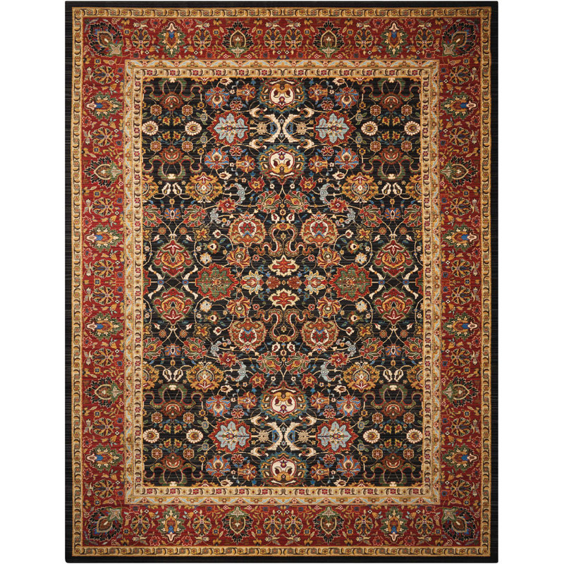 Floral Indoor Rug, Rectangle 9 pi 9 po x 13 pi
