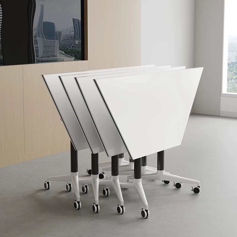 Ensemble de table de conférence pliable trapézoïdale modulaire mobile