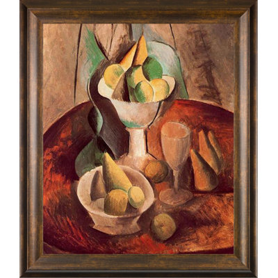 «Fruit in a Vase» par Pablo Picasso - peinture sur toile à cadre flottant