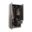 Amoire 2 tiroirs Alder avec 2 armoires, 2 tringles et 4 tablettes