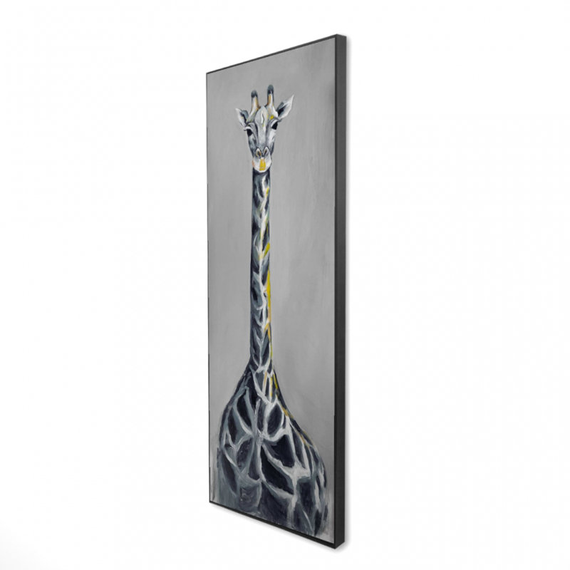 Girafe bleu acier - Toile encadrée 20 po x 60 po