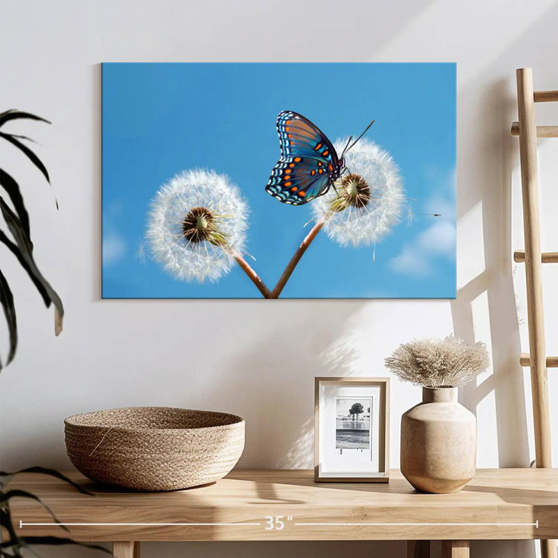 Brampt papillon sur pissenlit, H 16 po x l 24 po