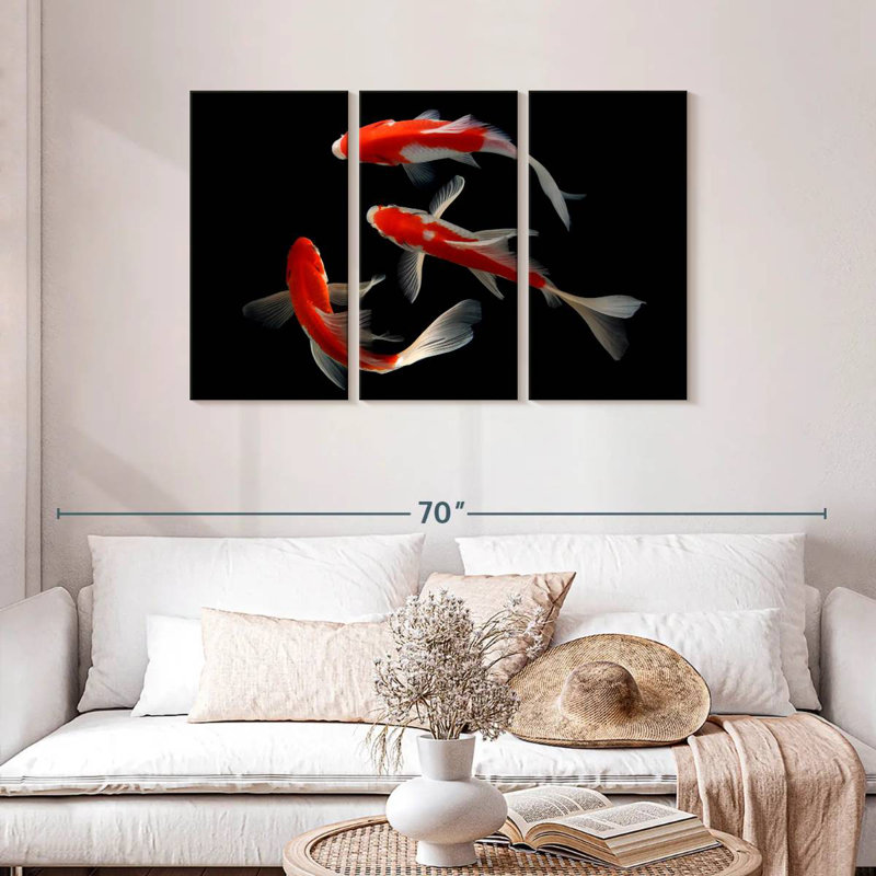 Koi Fish Trio, 28" H x 45" W