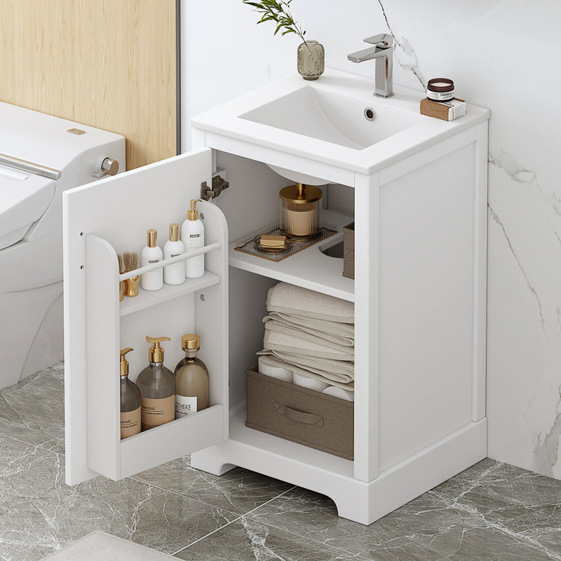 Meuble-lavabo de 20 po avec lavabo, Blanc