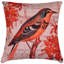 Ensemble de 4 housses de coussin texturées à imprimé d'oiseaux pour décorations et cadeaux de Noël