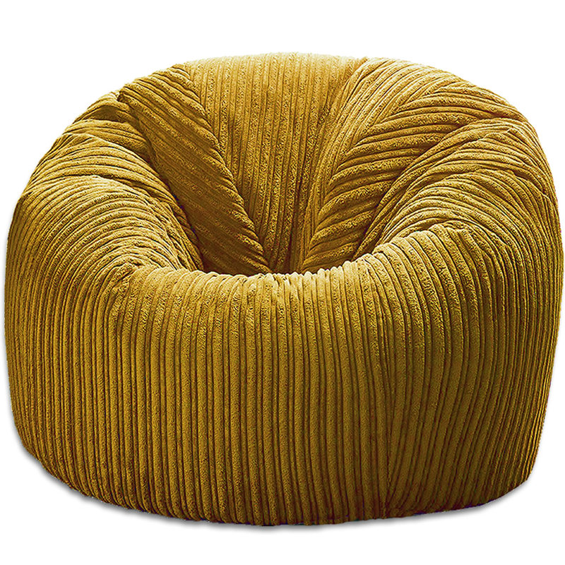 Corduroy Refillable Classic Bean Bag, Mustard Yellow