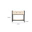 Table d'appoint Caz, 1 tiroir, cadre noir, similicuir chagrin, 26 po