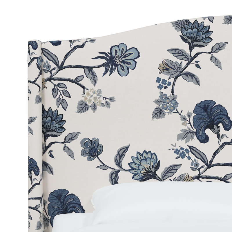 Lit tapissier standard Allis, Simple, Indigo Shaana