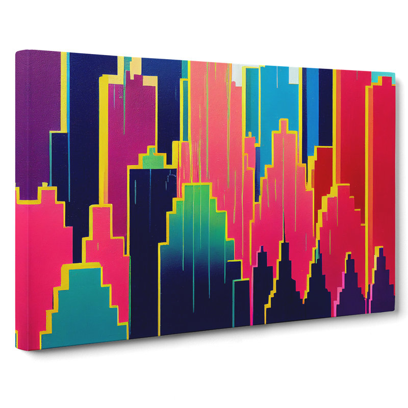 Daring Skyscraper Skyline - Wrapped Canvas Print, 35cm H x 50cm W x 3cm D