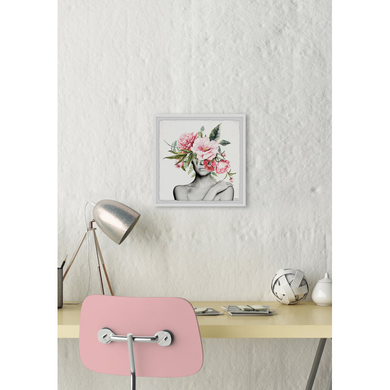 « roseing fleuri », reproduction encadrée, H 32 po x l 32 po x P 1,5 po