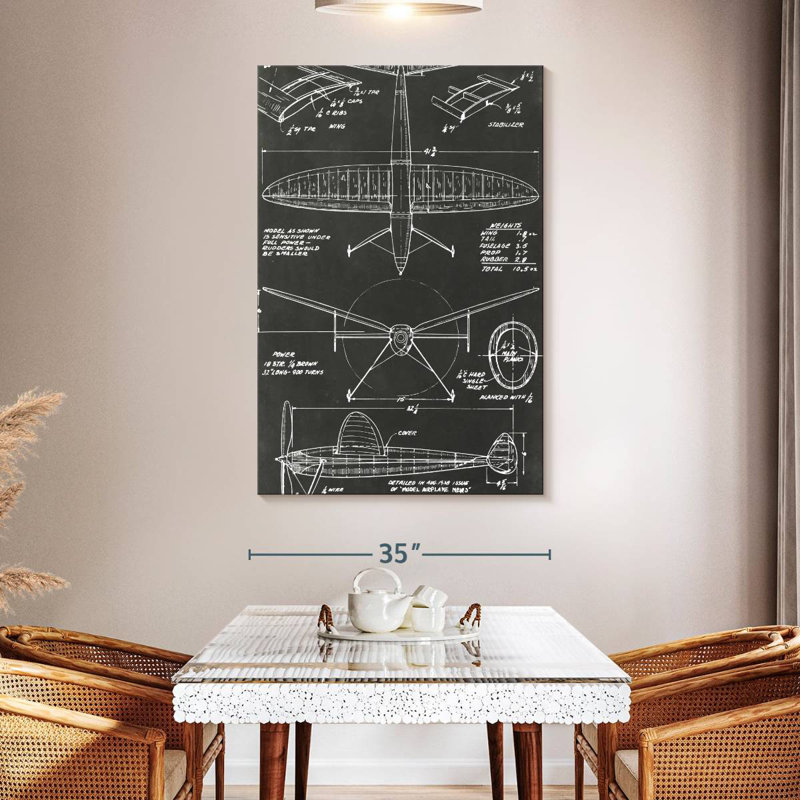 Laelle Aeronautic Blueprint III, 51" H x 34" W
