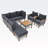 86.61'' Wide Rectangle Patio Sectional Set