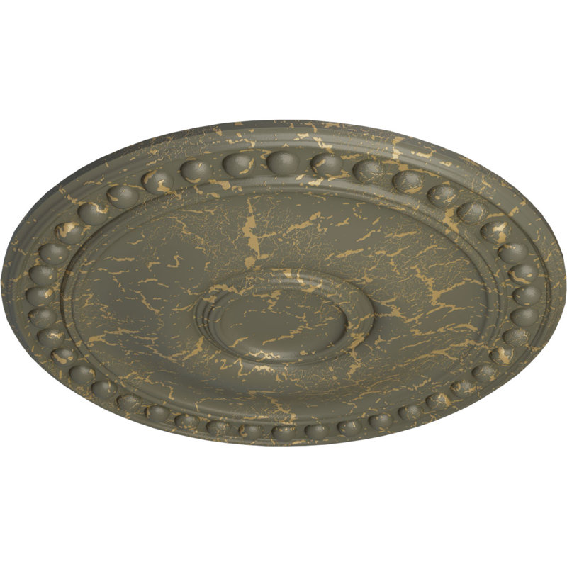 Endurathane Spring Leaf Ceiling Medallion, 19 7/8"OD x 3 5/8"ID x 1 1/4"P (Fits Canopies up to 5 5/8")Hand-Painted Iridescent Gold Finish