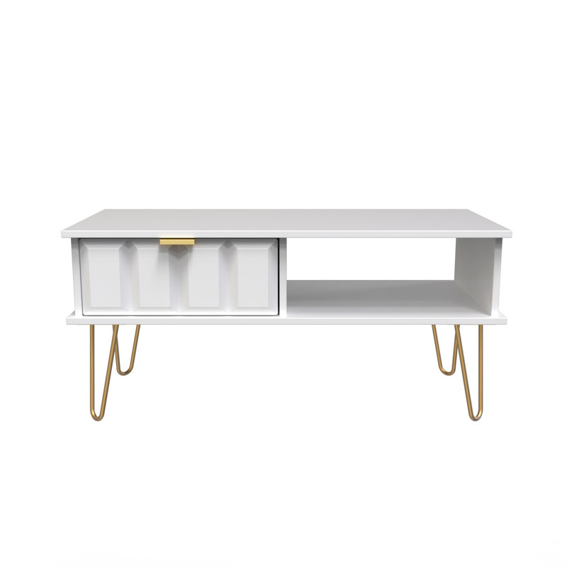 Alcimon Coffee Table with Storage, White
