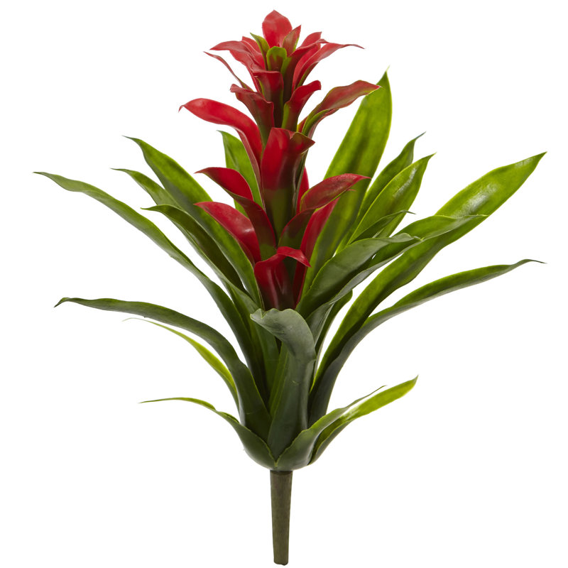15'' Faux Flowering Plant, Red