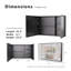 Armoire à pharmacie en aluminium noir à DEL avec lumière blanche une couleur et tablettes ouvertes-129674050