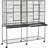 Roomy Bird House,Rolling Bird Cage,with Storage Shelf Wood Perch Food Container