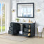 Ensemble de meuble-lavabo double en bois massif et manufacturé l 60 po Gazsi-1548902862