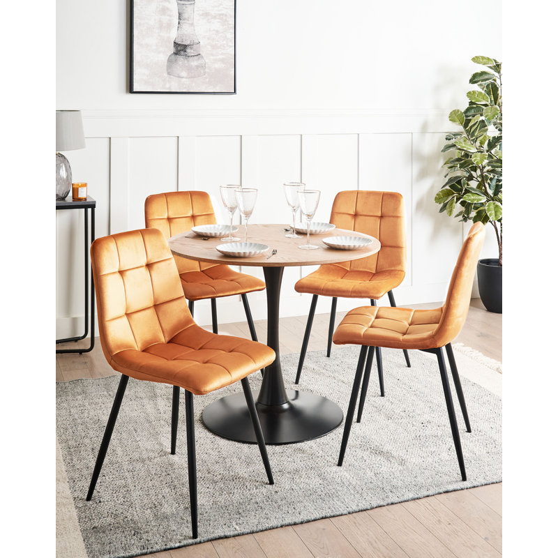 POWELL 43cm H Velvet Upholstered Side Chair, Orange