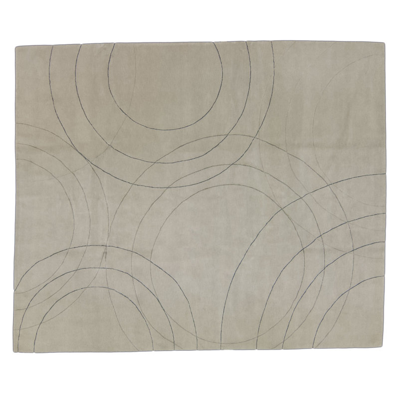 Cirque Geometric Area Rug in Gray/Neutral/Beige, Rectangle 2' x 3'