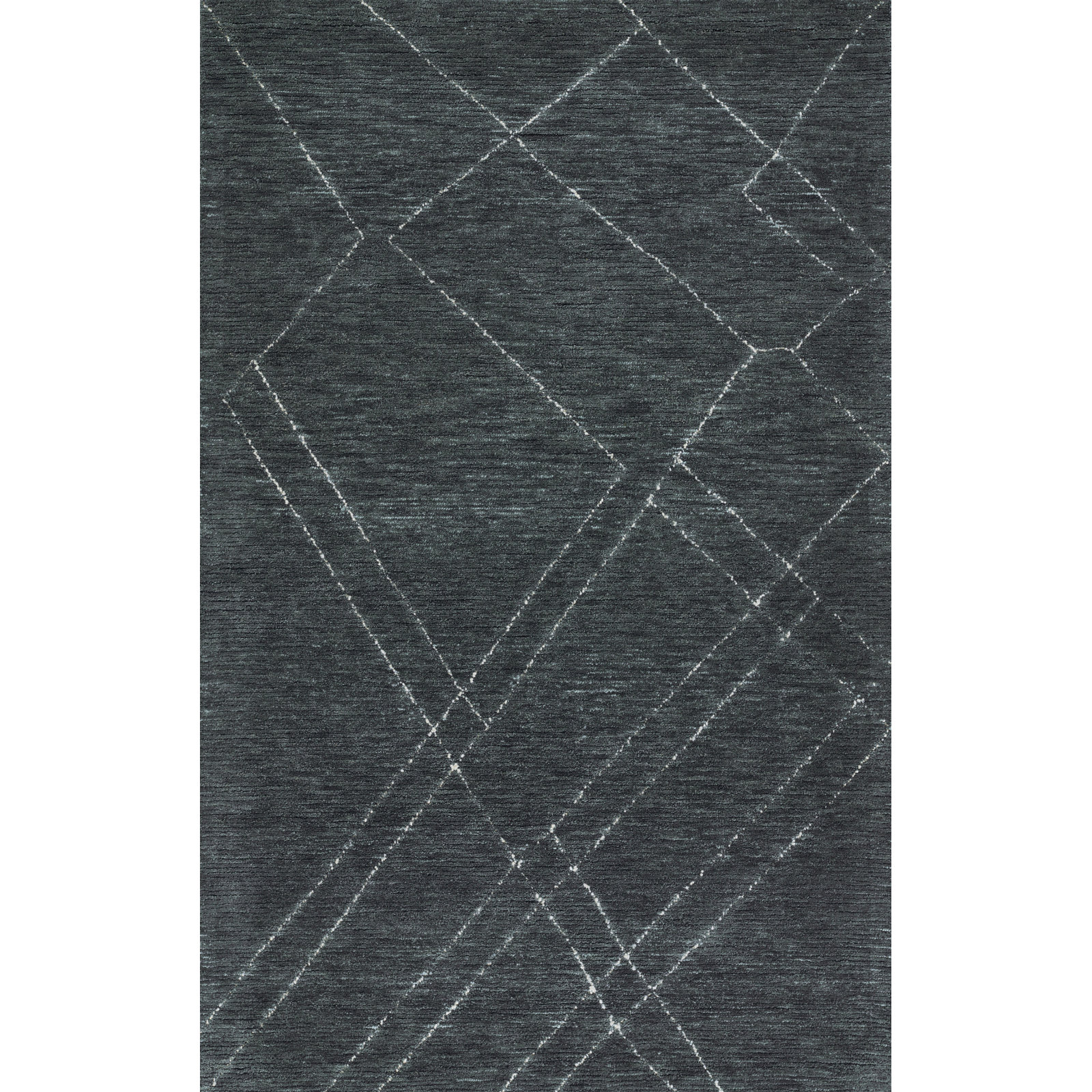 Hand Tufted Wool Blue Rug, Rectangle 2' x 4'