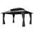 Double Roof Hardtop Metal Patio Gazebo with Curtains and Netting-110377480-110377479-110377481